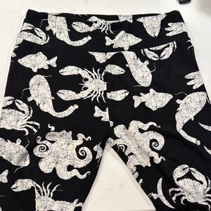 Black and White Sea Creature Leggings